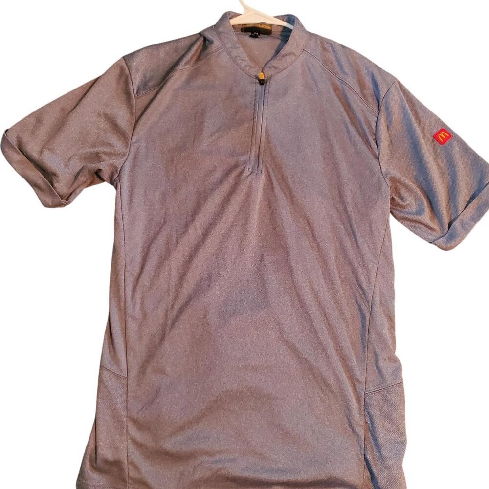 McDonald's Men's Grey Uniform Work Shirt 1/4 Zipper